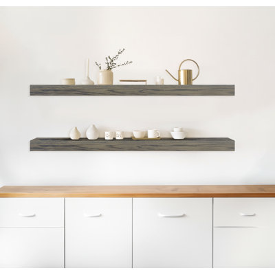 Emerald Lee 2 Piece Oak Floating Shelf