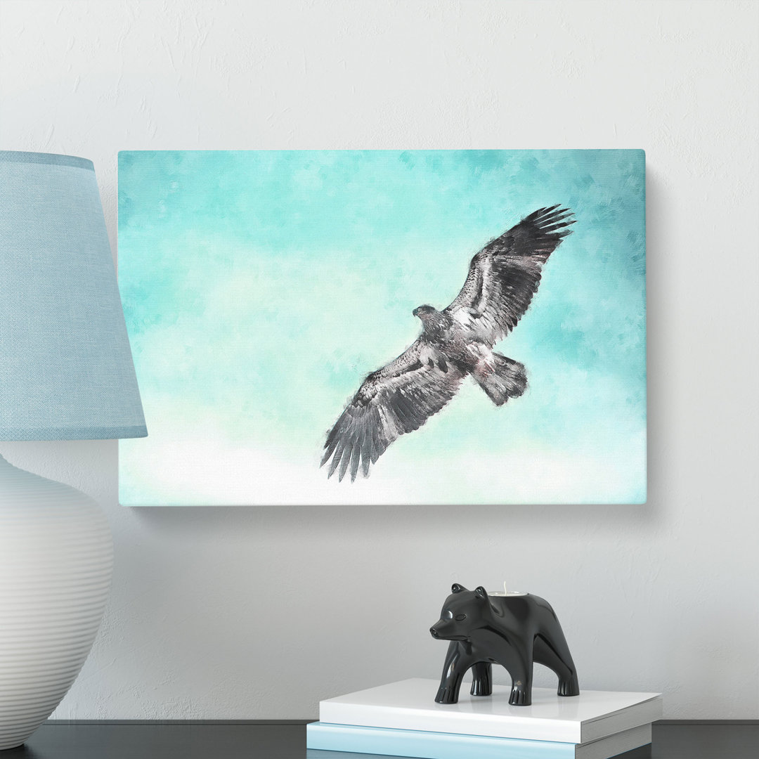 Eagle Bird In The Clouds Painting - Wrapped Canvas