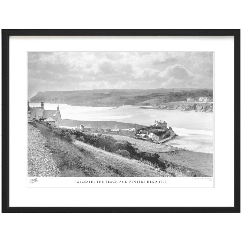 Polzeath, The Beach And Pentire Head 1903 - Single Picture Frame Print, 45cm H x 60cm W x 2.3cm D