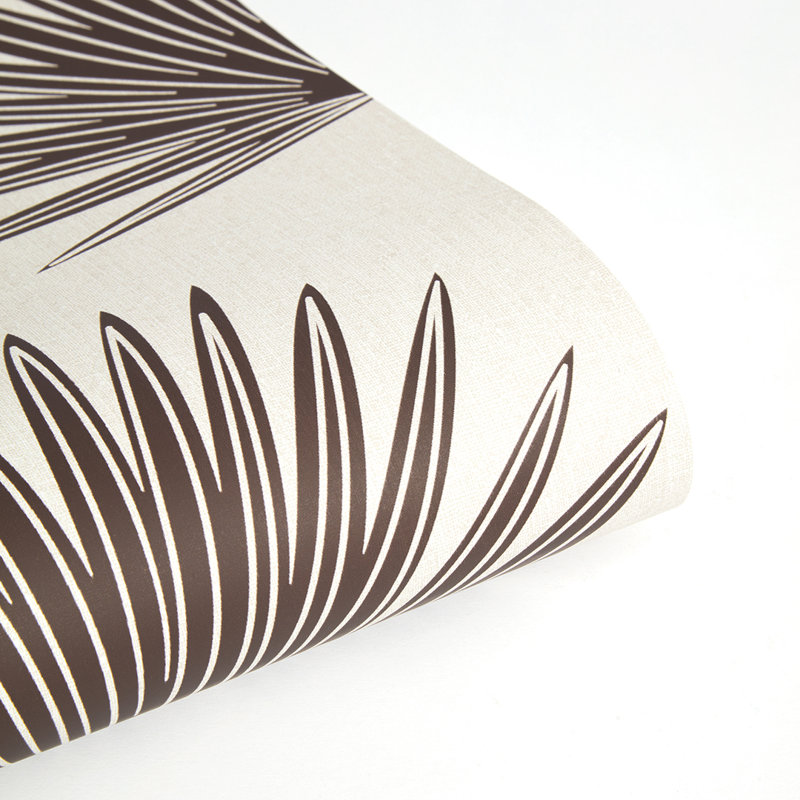 Papier peint estampé Palm, Brun
