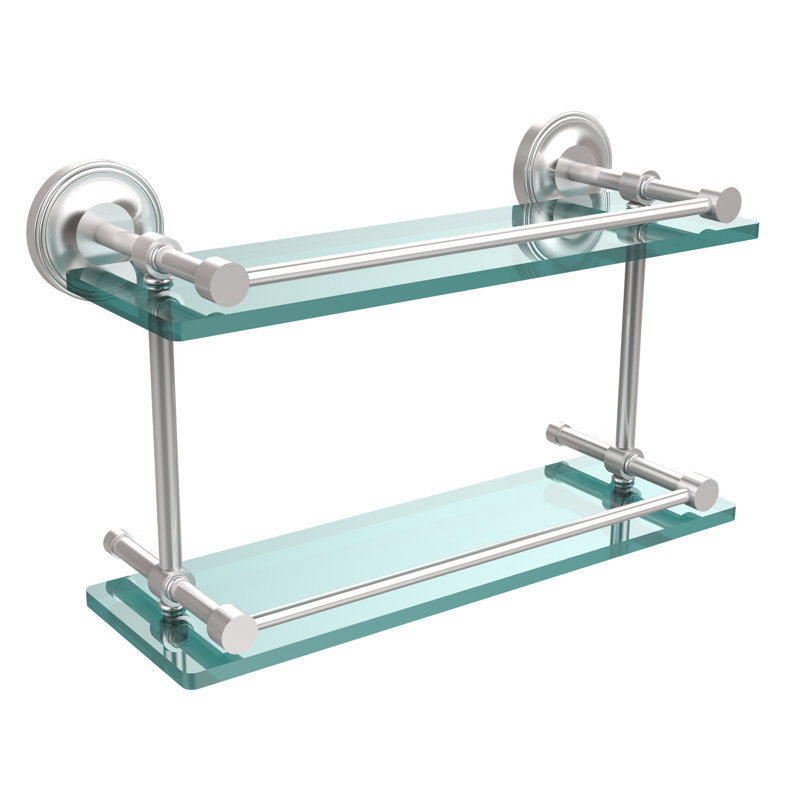 Alcott 2 Piece Tiered Shelf, Satin Chrome