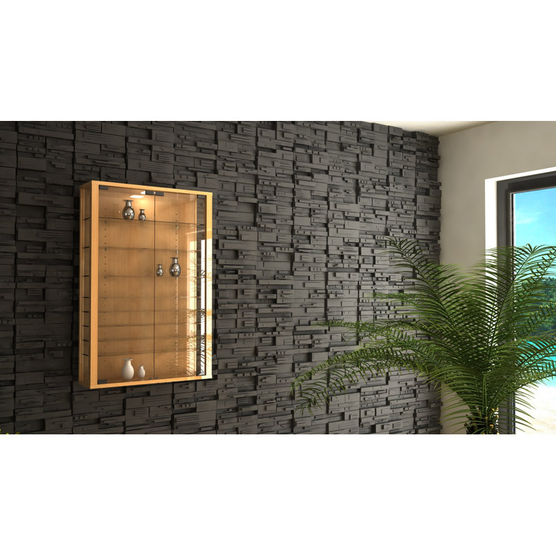 Berry Hill Display Cabinet with Lighting, Beech