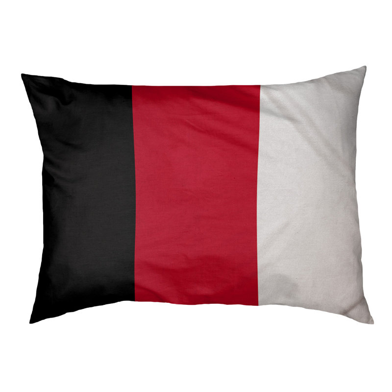 Coussin California, Grand (l 40 po x P 30 po x H 14 po), Noir / Rouge / Blanc
