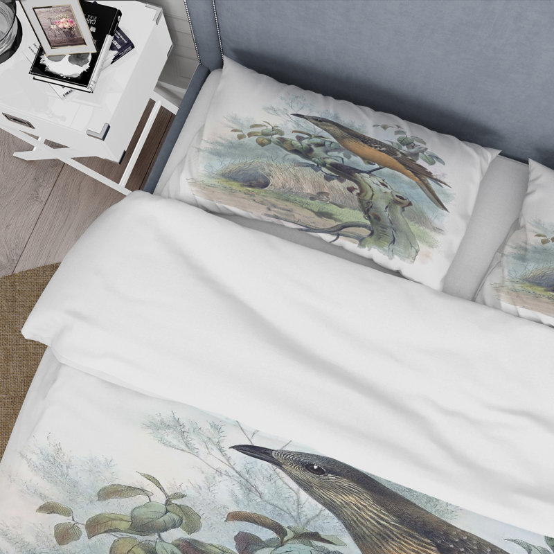 Une monographie des oiseaux du paradis - Ensemble de housse de couette traditionnel - Microfibre de polyester