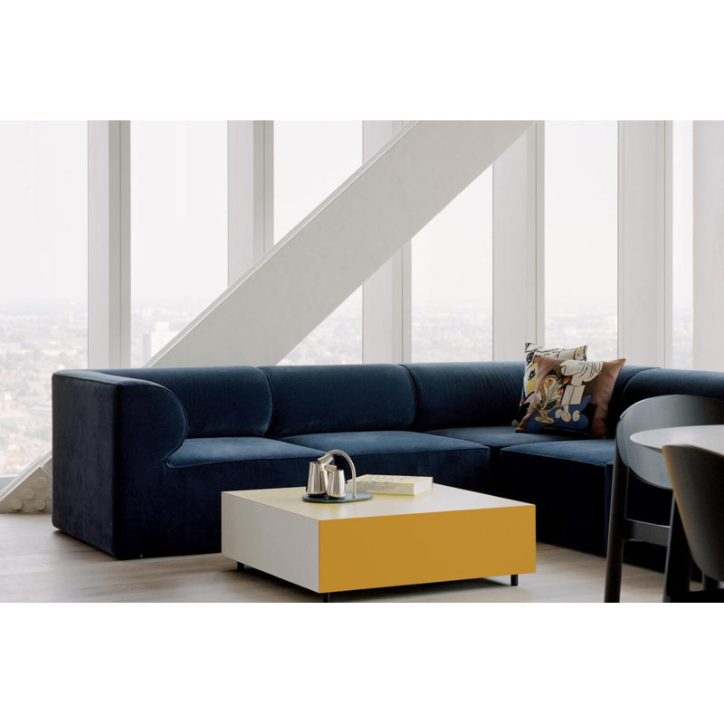 Bloc Coffee Table, Yellow/White, Yellow, 11" H  x 33" L x 33" W