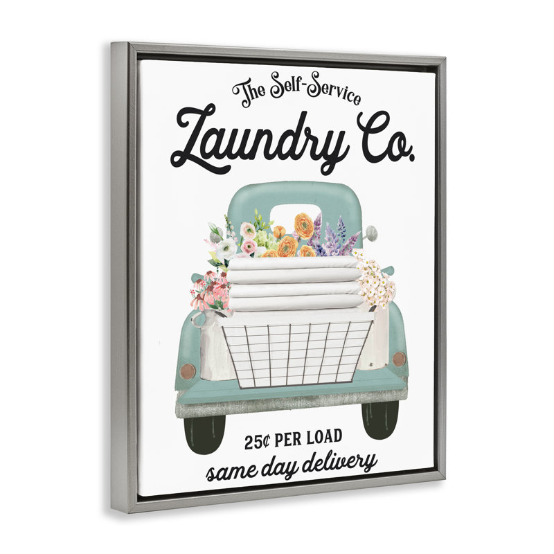 Cadre flottant pour camion de livraison de linge, design par lettré et doublé, H 31 po x l 25 po, Cadre flottant gris lustré