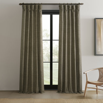 Raw Linen Weave Light Filtering Curtains for Bedroom & Living Room Curtains – 2 Panel Drapes
