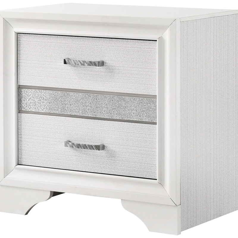 Table de chevet avec plateau dissimulé blanc Annene