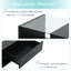 Table basse noire avec panneau de particules stable et surface en verre trempé brillant-621867378
