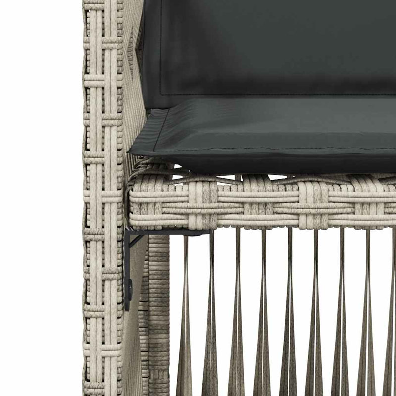 Outdoor Patio Dining Armchair with Cushion, Black, Grey