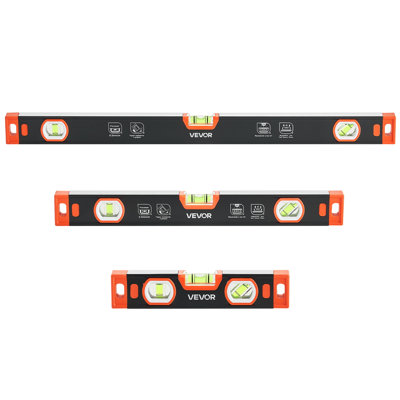 Torpedo Level, 3-Piece Included 9/16/24 in, Magnetic Leveler Tool Set Aluminum Alloy, with Clear 3 Green Vials, V-Groove, Hanging Hole, Multi-angle Measurement for Construction Home Renovation