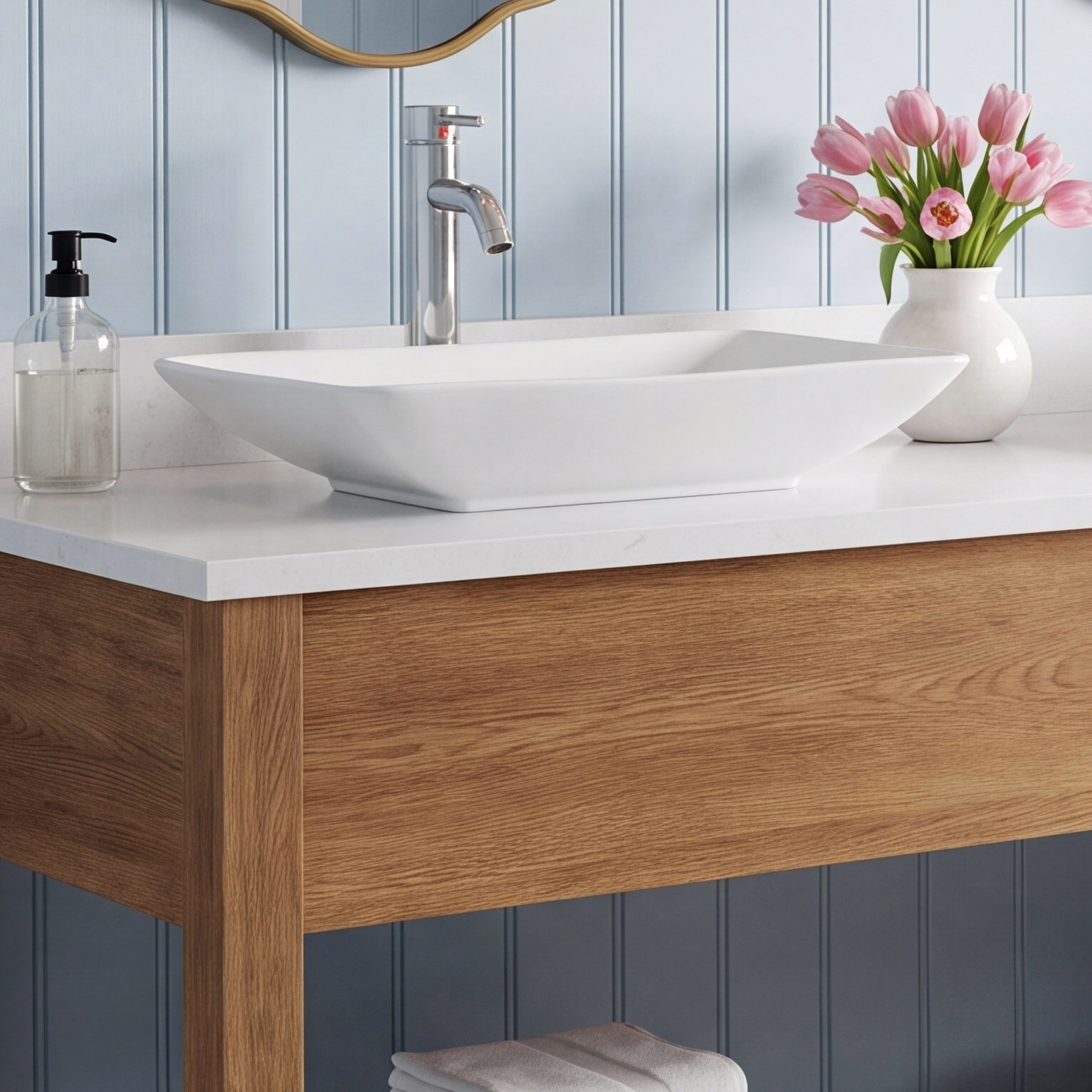 Modern Ceramic Rectangular Vessel Sink