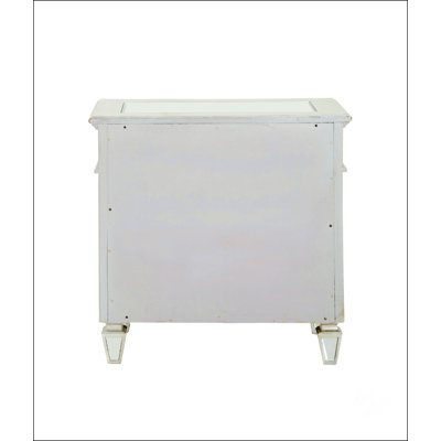 Gorgeous Mirrored Nightstand With Felt-Lined Drawer And Exquisite Trim, A Stylish And Functional Bedroom Essential.