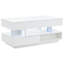 Table basse à plateau relevable 39,3 po, compartiment caché, 2 tiroirs, lumières DEL réglables, table blanche moderne multifonction pour le salon | Idée cadeau-1351291877