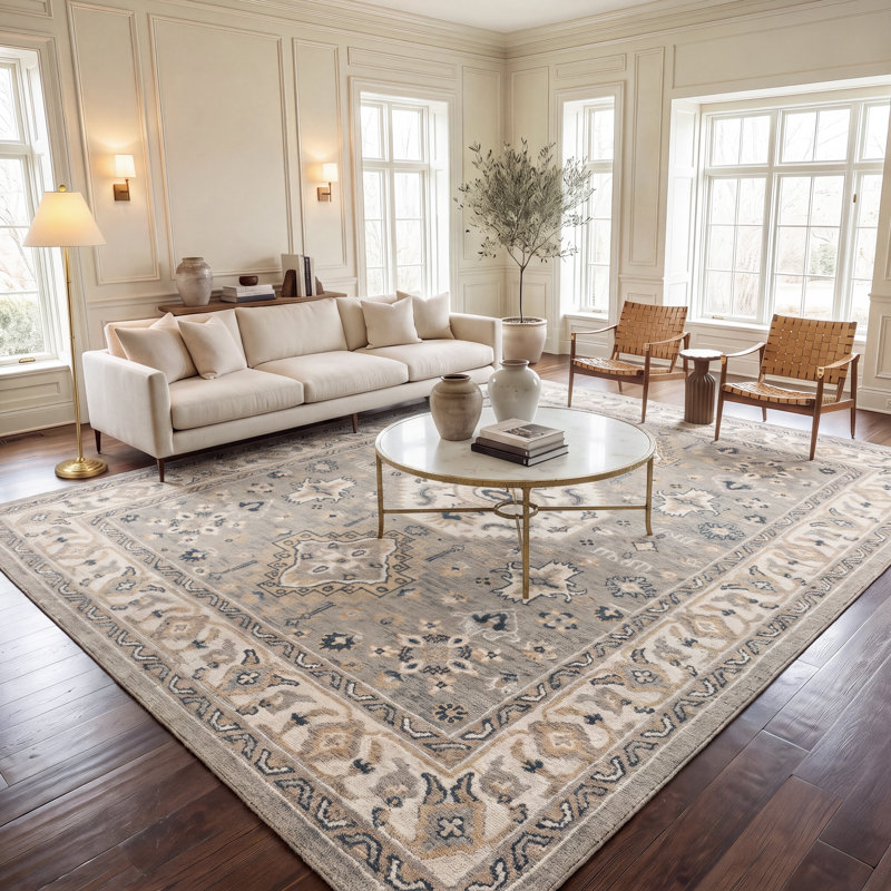 Tapis oriental en laine touffeté à la main Vahakn, Rectangle 10 pi x 14 pi