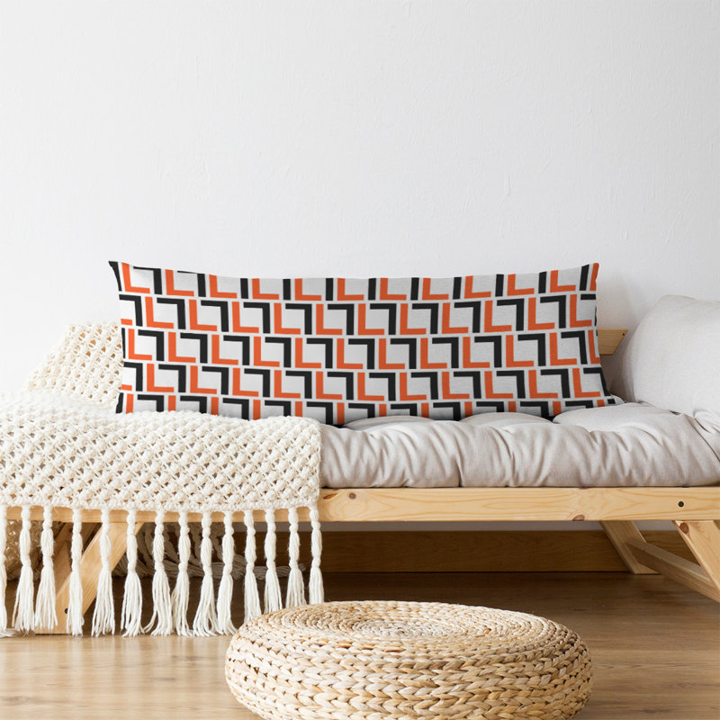 Coussin Cincinnati Football Luxury, Blanc / Orange / Noir, Microfibre