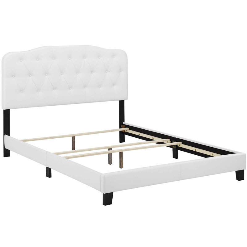 Lit en simili cuir Modway Amelia, Double, Blanc