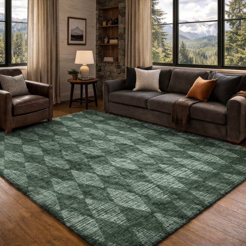 Tapis à poils longs de qualité supérieure lavable à la machine Dream ADS578, Olive, 8' x 10'