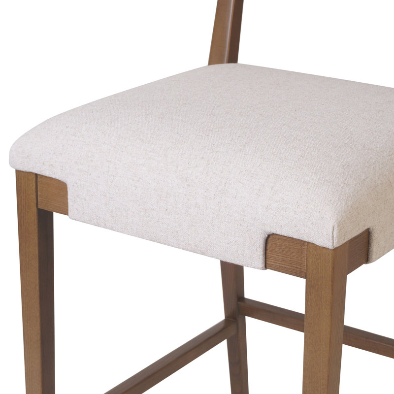 Tamari Stool-Sonoma Chestnut-Bar, Brown, Bar Stool (31.26" Seat Height), Cream Linen Blend