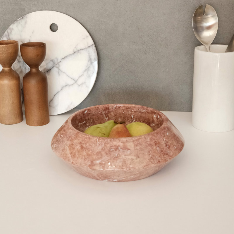 Élégant bol en marbre de travertin rouge, 9,1 po de diamètre x 2,8 po de hauteur | 100% pierre naturelle, couleur rouge et brune unique | Parfait pour la décoration intérieure, pièce maîtresse ou cadeau | Conception durable et élégante