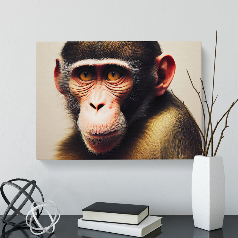 Monkey - Wrapped Canvas, 40cm H x 60cm W x 3cm D