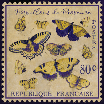 Timbres-poste papillons de Provence 24 x 24