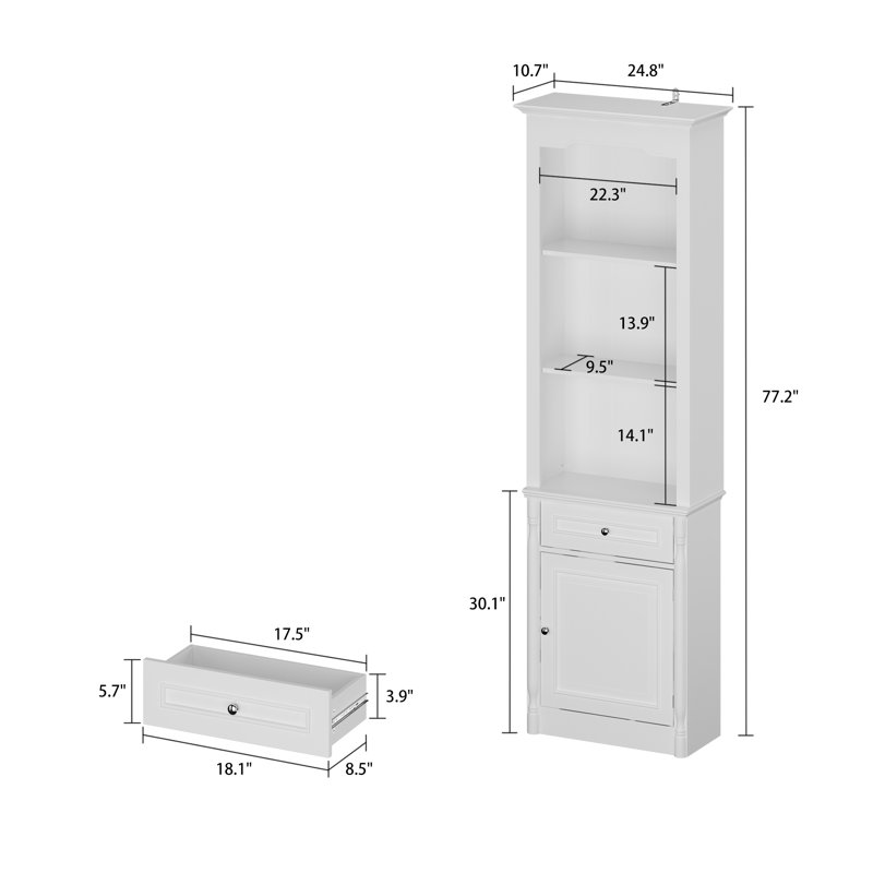 Storage Bookcase, White