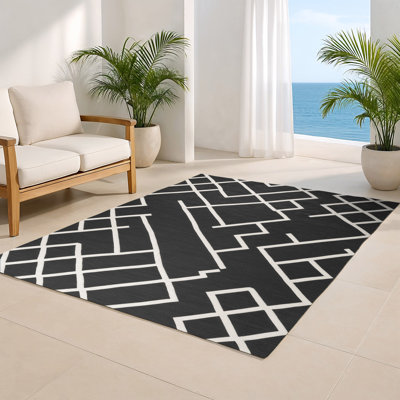 Tapis gris intérieur et extérieur Trellis