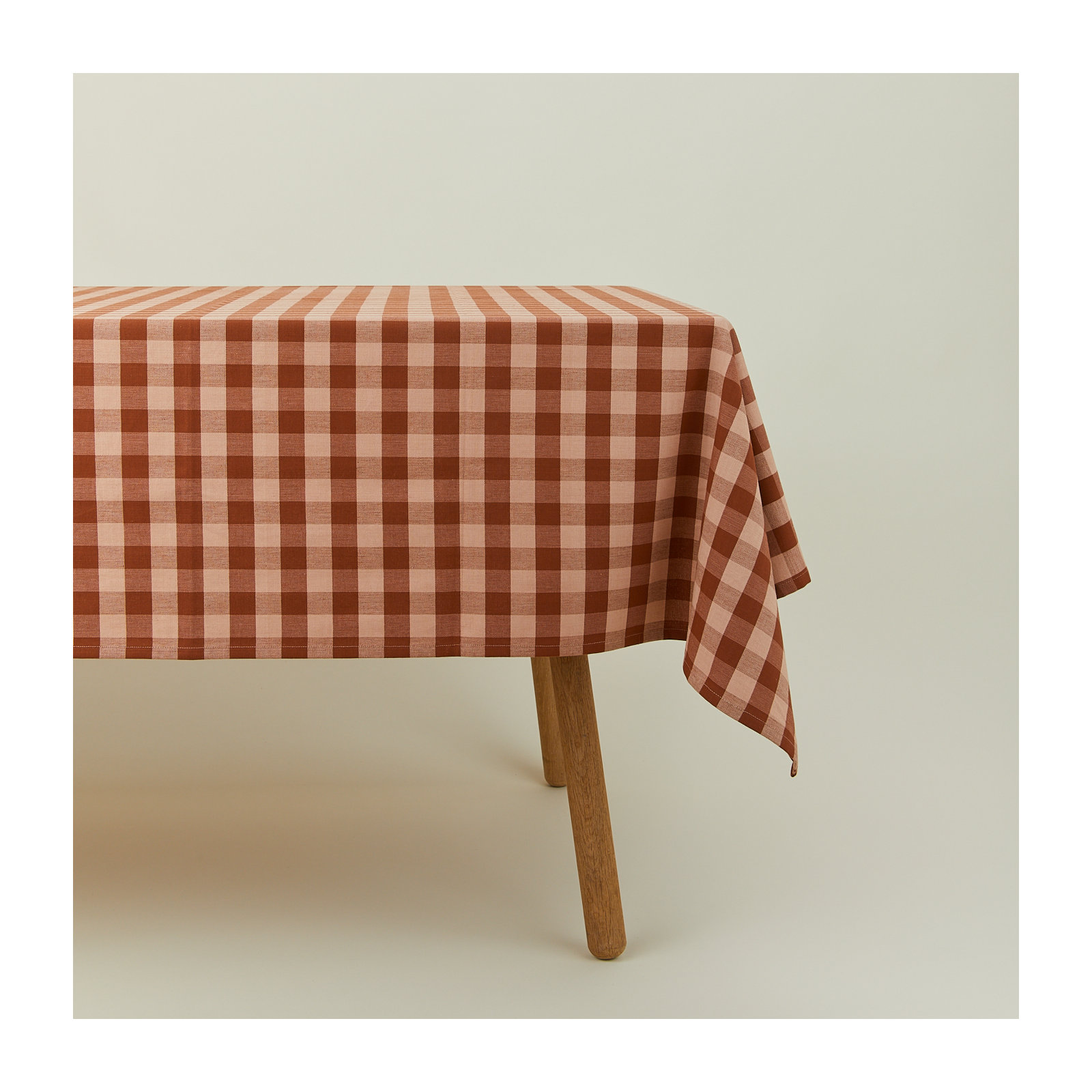 Essential Gingham Tablecloth, Blush/Terracotta