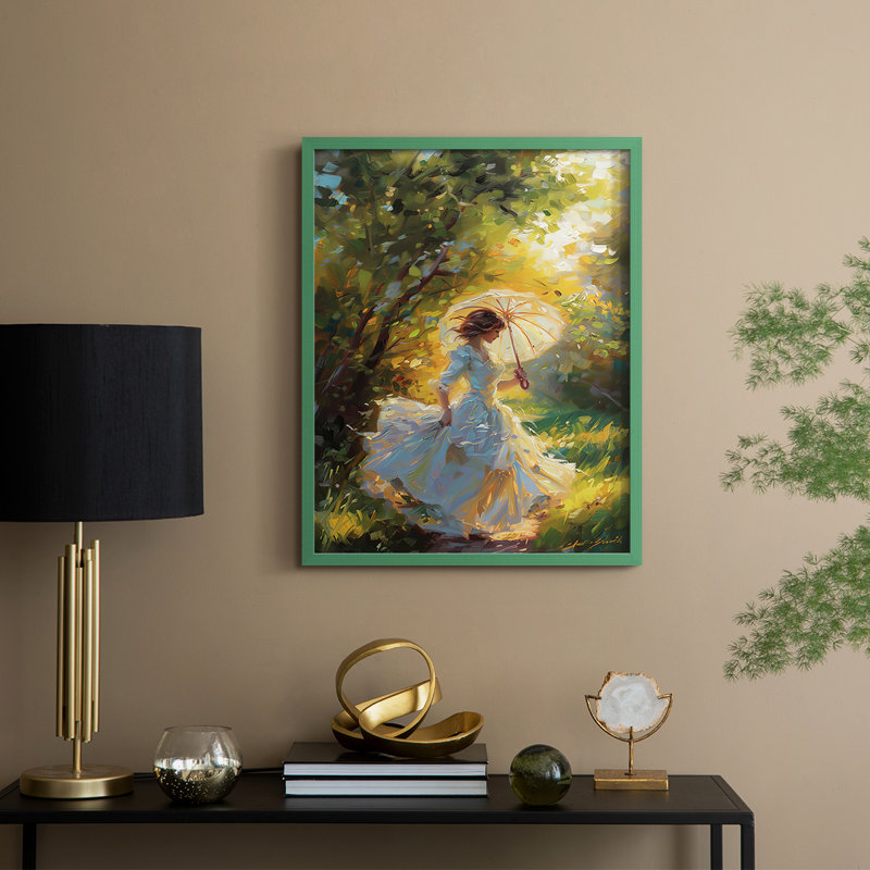 «WOMEN Series DCCCLIV», reproduction encadrée - bois massif, 15" H x 12" W, Vert