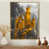 Toile avec cadre flottant or