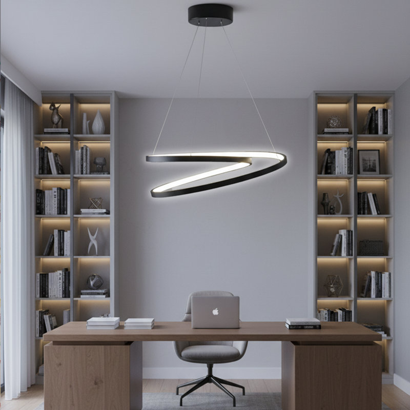 Lustre fantaisie en métal avec orbe en métal de 6 500 K / 4 000 K