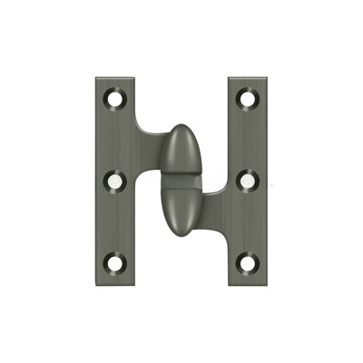 Deltana OK3025B5-R 3" x 2-1/2" Right Hand Olive Knuckle Hinge; Antique Brass Finish