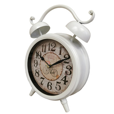Modern & Contemporary Analogue Wood Tabletop Clock in Beige