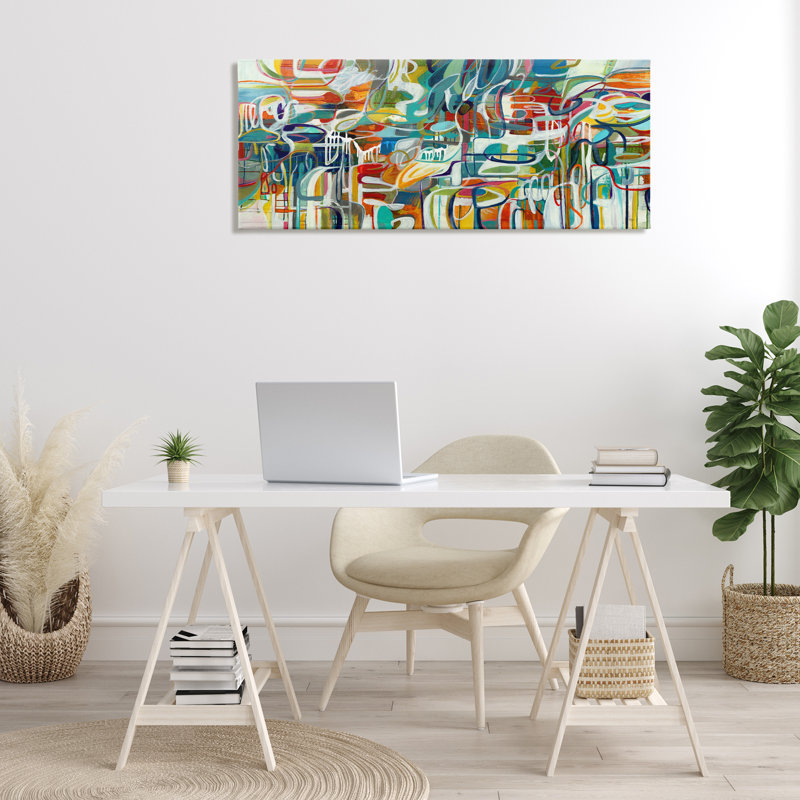 "Chaotic Doodle Shapes", art mural par Lisa Ridgers, H 20 po x l 48 po x P 1,5 po