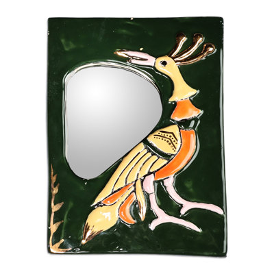 Miroir d'appoint mural en céramique vert Fleur De Lis Living