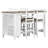 Rural Style 5-Piece Dining Table Set with 4 Padded Chairs and Built-in Storage for Dining Room-1241093996