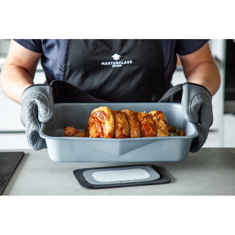 MasterClass Waterproof Silicone Double Oven Gloves with Thumbs