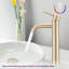 Grand robinet de salle de bain moderne à poignée simple-115827359