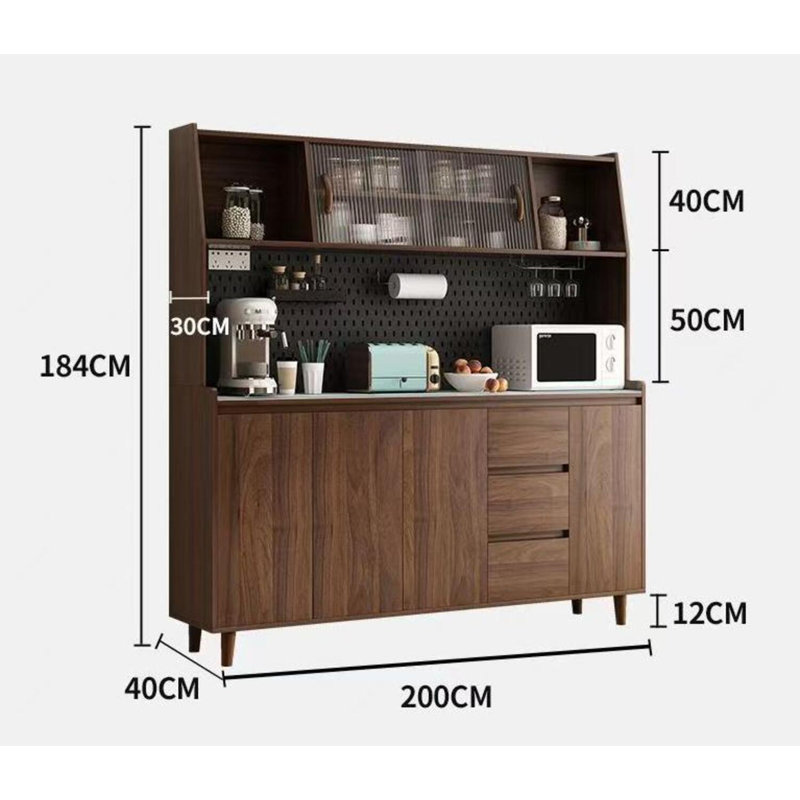 Buffet intégré contre le mur Nordic Modern Living Armoire à vin Armoire à thé Armoire de cuisine multifonctionnelle