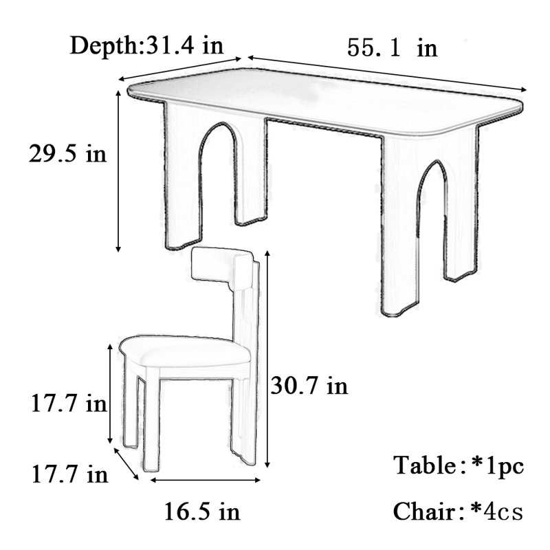 Denekia, 29.5"H x 55.1"L x 31.4"W
