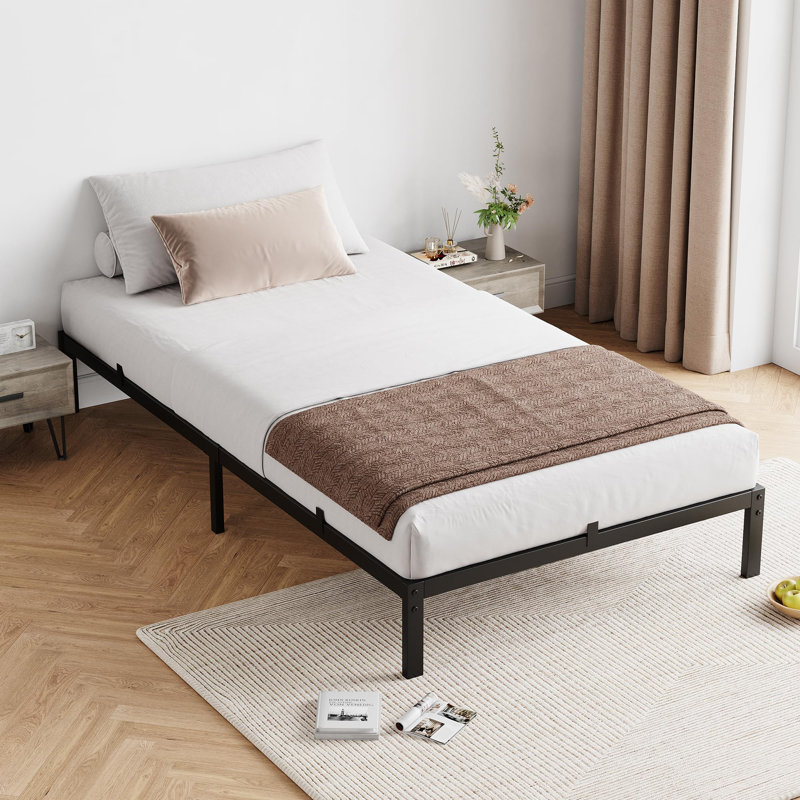 Cadre de lit double 10 po sans sommier, base de lit double en métal