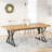 71" Farmhouse Dining Table For 6, Rustic Rectangular Kitchen Table With X-Trestle Metal Legs, Wood Top Dinner Table For Dining Room, Light Walnut & Black-830211592-830211591