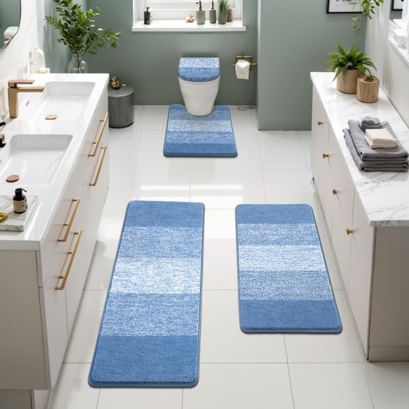 Tapis en microfibre Lazzuro , Bleu