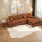 Compression Sectionals Corduroy L Shape Modern Chaise Sofa For Home