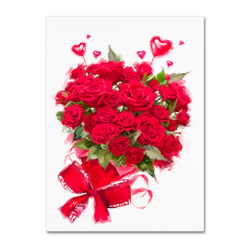 Armand «Valentine Roses», reproduction sur toile, H 24 po x l 18 po x P 2 po