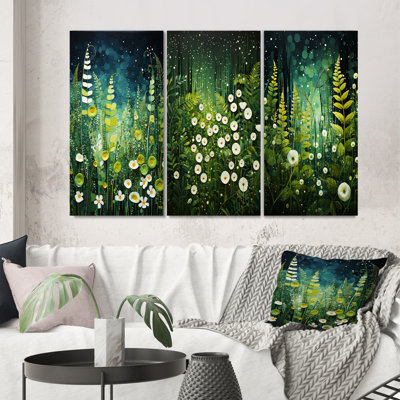 " Ferns Plant Verdant Abundance " 3 - Pieces