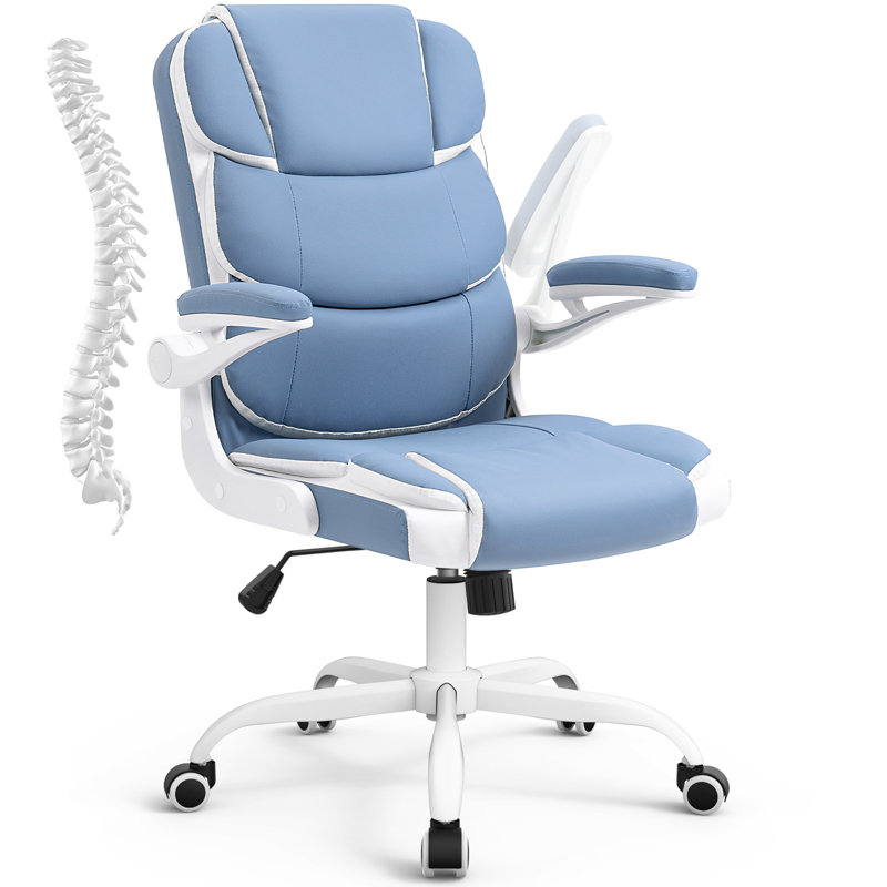 Elysabeth Leather Office Chair, Blue