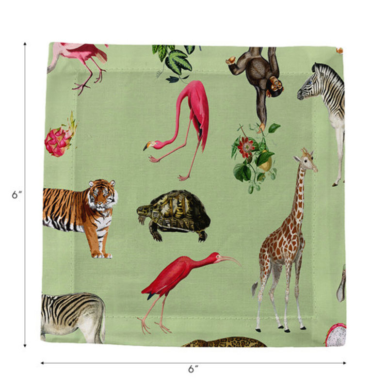 Exotix Square Napkins, Avocado
