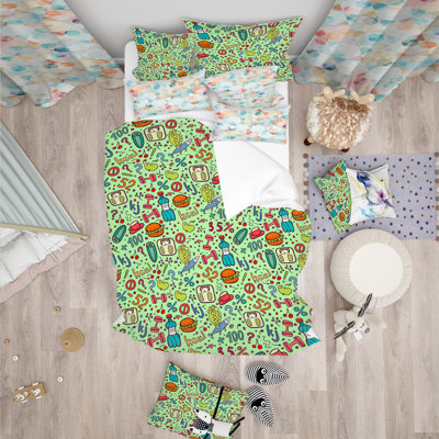 Diet Green Pattern - Food Nature Duvet Cover Set - Microfiber Polyester